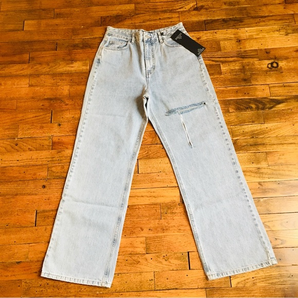 ROKH Blue Distressed Jeans Women’s Size 38 US 6 Regular - Picture 8 of 15